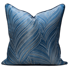 Light Luxury Embroidery Striped Decorative Pillows Modern Simple Blue Jacquard Cushion Cover Home Hotel Sofa Decor Pillowcase 2024 - buy cheap