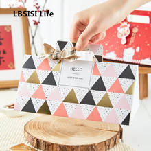 Lbsissi life caixa de papel portátil, 22*11*11cm, cabo de mármore, para festa de aniversário, natal, chá de bebê, suprimentos para doces 2024 - compre barato