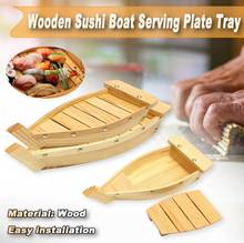 3 Sizes Japanese Cuisine Sushi Boats Sushi Tools Wood Handmade Simple Ship Sashimi Assorted Cold Dishes Tableware Bar 2024 - buy cheap