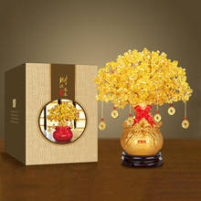 Figuritas de Feng Shui para decoración del hogar, árbol de la suerte de cristal natural, modelo de árbol de la Fortuna, ornamento de exhibición de mesa de recepción, regalos de negocios 2024 - compra barato