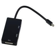 3 в 1 Thunderbolt порт мини дисплей порт HDMI DVI VGA адаптер портов дисплея кабель для Mac Macbook Air iMac microsoft Surface Pro 2024 - купить недорого