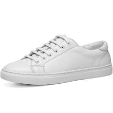 Zapatillas de deporte de cuero para hombre, zapatos informales a la moda, de cuero genuino, de alta calidad, color blanco 2024 - compra barato