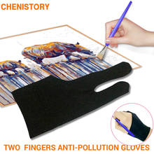 Two Finger Anti-fouling Glove For Artist Drawing & Pen Graphic Tablet Pad Household Gloves Right Left Hand Black Glove Free Size 2024 - buy cheap