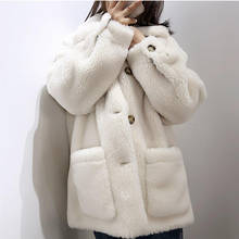 Women Faux Fur Coat Women Loose Thicken Parkas Lambs Wool Winter Jacket Plush Coats Warm Soft Fur Jacket Female HK163 2024 - buy cheap