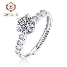 Pulseira de balé feminino anel 0.5ct 5mm vvs1 moissanite diamante estilo antigo anéis em 925 prata esterlina jóias finas 2024 - compre barato