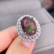 Natural and Real Black Opal Elegant Ring New Arrival Top Grade Natural and Real Black Opal Ring 925 sterling silver Opal Ring 2024 - buy cheap
