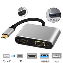 Type-C to HDMI-compatible 4K VGA USB C 3.0 Hub Adapter for MacBook Nintendo Samsung S9 Dex Huawei P20 xioami 10 TV 2024 - buy cheap