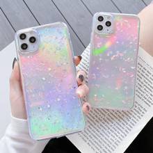 Fashion 2 In 1 Laser Paperboard Bling Glitter Shell Clear Crystal TPU Case Cover For iPhone 11 Pro Max XS Max XR X 8 7 6 6S Plus 2024 - buy cheap