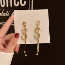 Zeojrlly Metal Trendy Geometric Women Dangle Earrings Korean  Letter Earrings S Tassel Elegant Fashion Female Jewelry 2024 - buy cheap