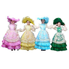 Детское платье для дня рождения для девочек, 4 цвета бальное платье с бантом для танцев 18 века, королева викторианская Мария Антуанетта, плат... 2024 - купить недорого
