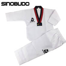 Traje de taekwondo tradicional wtf, roupa dobok para treinamento, artes marciais, para adultos e crianças 2024 - compre barato