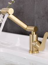 Basin Sink Faucet Gold Stainless Steel Hot and Cold Bathroom Faucets Mixer Tap Deck Mounted 360 Rotation  Nodic Style Gold Black 2024 - buy cheap