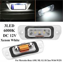 Discount! 2PCS 3-SMD 12V White LED License Plate Light Perfectly For Mercedes-Benz AMG ML GL R Class W164 W251 Wholesale CSV 2024 - buy cheap