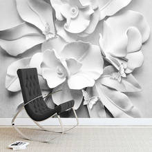 Custom Any Size Mural Wallpaper 3D Stereo Relief Flowers Fresco Living Room Bedroom Background Wall Decor 3D Waterproof Sticker 2024 - buy cheap