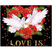 5d Diy Diamond Painting Cross Stitch Full Square Drill Love Rose dove Diamond Embroidery kits Diamond Mosaic Arts N1060 2024 - buy cheap