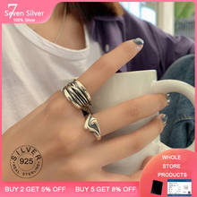 925 Sterling Silver New Arrival Retro Distressed Multi-layer Line Woven Chain Stacking Rings Trend Handmade Couple Gift 2024 - buy cheap