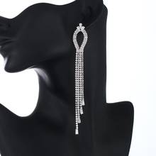 YFJEWE New silver color gold color Female  Zircon crystal Long tassel Earrings Jewelry Wedding Active Dangle Style Gifts E726 2024 - buy cheap