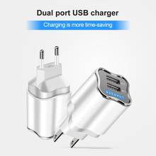 Carregadores de celular 2 em 1 usb 2.1a, carregador universal de parede para carregamento, acessórios portáteis para telefone 2024 - compre barato