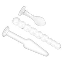 IKOKY Prostate Massager Butt Stimulation Sex Toys for Women Men Anal Plug Glass Crystal 3Pcs/set Butt Plug Anal Dildo Bead 2024 - buy cheap