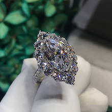 Anel de diamante vintage, anel de prata esterlina 925 bijuteria para noivado e casamento, presente para mulheres 2024 - compre barato