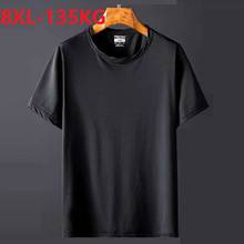 summer plus size 8XL men hole Ice silk t-shirt short sleeve sports Breathable tees big sales soft 6XL big size fat loose tops 56 2024 - buy cheap