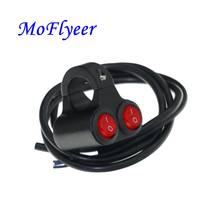 MoFlyeer-Interruptor de montaje para motocicleta, Luz antiniebla de freno, encendido y apagado, de aleación de aluminio, con luz indicadora, 22mm 2024 - compra barato