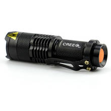 Новый миниатюрный фонарик 2000 люмен CREE Q5 фонарь фонарик AA/14500, ффонарь с регулируемым фокусом, водонепроницаемый уличный фонарик 2024 - купить недорого