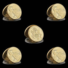 5 pçs wwi eua desafio moeda coleção valor banhado a ouro liberty soldado exército 100th aniversário século moeda (1918-2018) 2024 - compre barato