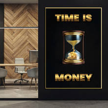 Pintura en lienzo con citas motivadoras "El tiempo es el dinero", póster de éxito inspirador, impresión artística de pared, imagen para oficina, estudio, decoración del hogar 2024 - compra barato