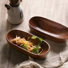 Multi-purpose Wooden Sushi Plates Japanese Style Dried Fruit Dish Solid Wood Tableware Food Serving Desserts Holder Tray Snack D 2024 - buy cheap