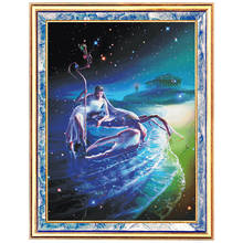 Cross Stitch Fishxx Fantasy Starry Sky Series 12 Constellation Oil Painting Full Embroidery Home Living Room Large Cancer 2024 - buy cheap