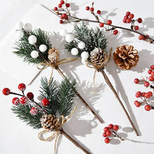 Falso neve geada ramo de pinho plástico decoração de natal diy artificial ramo de pinho de neve decoração de vaso de casa 2024 - compre barato