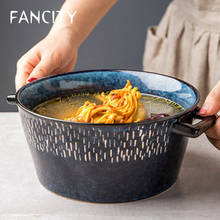 FANCITY Binaural large soup bowl household instant noodle bowl single ceramic large bowl creative personality soup basin 2024 - buy cheap