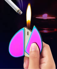 2020 Creative Personality Heart-shaped Butane Flame Lighter Rotating Dual Gas & USB Electric Love Lighter Christams Lighter Gift 2024 - buy cheap