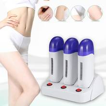 3 Pieces wax Heater For Hair Removal Depilatory Roll on Wax Heater Roller Waxing Warmer Machine With or Without 3 Wax 2024 - buy cheap