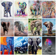 Evershine pintura de diamante elefante imagem de strass, animais bordados dipor diamante ponto cruz arte artesanal decoração de casa 2024 - compre barato