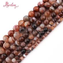 6/8/10/12mm Brown Faceted Round Banded Agates Bead Ball  Natural Stone Beads For Necklace Jewelry Making Loose 15" Free Shipping 2024 - buy cheap