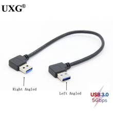 USB 3,0 тип A штекер 90 градусов левый угловой к USB 3,0 Тип правый угловой удлинитель 30 см 50 см 100 см 2024 - купить недорого