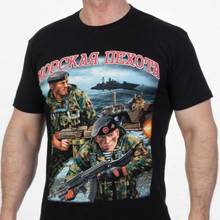 Russian Military Marines Printing T-Shirt Russia Army Cotton O-Neck Short Sleeve Men's T Shirt New Size S-3XL 2024 - buy cheap