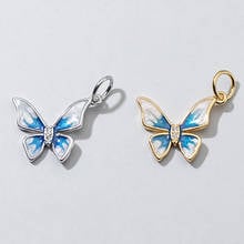 Dijes de mariposa de artesanía Manual para mujer, colgantes de Plata de Ley 925, S925, accesorios de joyería DIY 2024 - compra barato