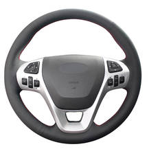 Black Synthetic Leather Steering Wheel Cover for Ford Explorer 2011-2016 Taurus 2012-2015 Edge 2011-2014 2024 - buy cheap