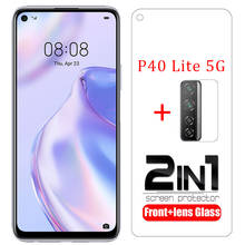 case for huawei p40 lite 5g cover screen protector tempered glass camera lens film on p40lite p 40 light protective phone coque 2024 - buy cheap