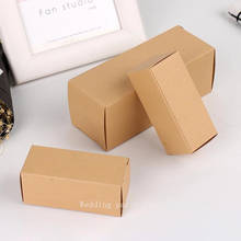 Caixa de papel kraft em branco 50 peças, pequena caixa de papelão artesanal sabonete caixa de presente para casamento artesanato jóias caixa de doces dobrável 2024 - compre barato