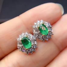 The Best Gift for Your loved Girl Emerald Earring Natural And Real 925 sterling silver Emerald Earring 2024 - buy cheap