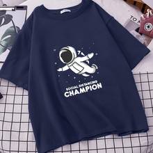 Astronauta Campeão Mulheres Harajuku Ulzzang Do Tumblr T Camisas Camiseta De Mujer Vetement Femme Roupas Femininas Top Tee Camisa de Manga 2024 - compre barato