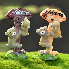 1pc Resin Bear Signs For Fairy Garden/Moss Terrarium Micro Landscape Decoration/Crafts/Bonsai Figurines Miniatures Home Decor 2024 - buy cheap