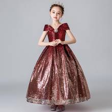 Детское подиумное платье, высококачественное бальное платье без рукавов со шитьем, праздничное свадебное платье для девочек, L721 2024 - купить недорого