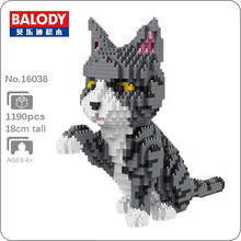 Balody-16038 gato persa gris gatito Animal 3D modelo DIY Mini diamante bloques construcción juguete para niños regalo sin caja 2024 - compra barato