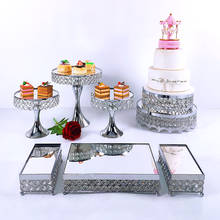 Conjunto de soporte para pastel de boda, placa de exhibición de Pedestal de Metal para postres, magdalenas, decoración del hogar, de 3 a 7 unidades 2024 - compra barato