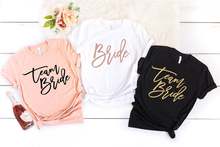 Team Bride Bridal Wedding Party Shirt  Fashion Letter Graphic Short Sleeve Top Harajuku Cotton Women Tshirts O Neck Streetwear 2024 - buy cheap